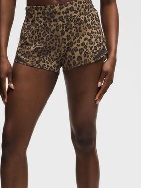 Lululemon True Leopard Hotty Hot 4 in shorts
